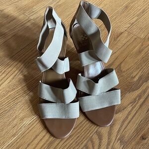 Vince Camuto Beige Strappy Sandals with cone heel